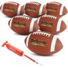 GoSports Combine Football 6 Pack – Regulation Size for High School and College – Official Composite Leather Balls
