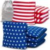 GoSports Dual Sided Cornhole Bean Bags – Slide and Stop Regulation Tournament Bean Bags, Set of 8(Red Blue)