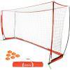 GoSports Elite Soccer Goals – 12 x 6 ft and 6 x 4 ft Portable Soccer Nets for Games or Practice – Includes 6 Cones, Carrying Case, and Ground Stakes(12 x 6 ft – Red)