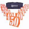 GoSports Football Field Yard Line Markers – Set of 11, High Visibility Weighted Yardage Markers with Portable Carrying Case