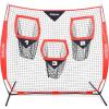 GoSports Football Throwing Net – 8 x 8 ft or 6 x 6 ft Nets – Choose Black or Red(6 x 6 ft Red)