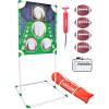 GoSports Football & Baseball Toss Games Available in Football Red Zone Challenge or Baseball Pro Pitch Challenge Choose Between Backyard Toss or Door Hang Targets(Football Toss)
