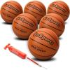 GoSports Indoor/Outdoor Rubber Basketballs – Six Pack of Size 6 or Size 7 Balls with Pump & Carrying Bag(Size 7 – 6 Pack)