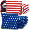 GoSports Official Regulation Cornhole Bean Bags Set of 8 – for Competitive Cornhole Games – All Weather – American Stars and Stripes or Red and Blue(American Stars and Stripes)