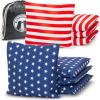 GoSports Official Regulation Cornhole Bean Bags Set of 8 – for Fun Casual Cornhole Games – All Weather – American Stars and Stripes or Red and Blue(Classic American Stars and Stripes)