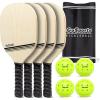 GoSports Pickleball Sets – Classic, Retro, Steel Blue, or Yellow – Includes 4 Paddles, 4 Regulation Pickleballs and Carry Case(Classic)