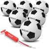 GoSports Playground Soccer Ball 6 Pack – Indestructible Rubber Construction for Play on Any Surface, Includes Ball Pump & Carry Bag(Six Pack of Size 5 Balls)