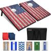 GoSports Portable Cornhole Sets, 8 Styles – Choose 4 x 2 ft or 3 x 2 ft – Boards Include 8 Bean Bags, Travel Case, and Game Rules(3 x 2 ft American Flag)