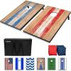 GoSports Portable Cornhole Sets, 8 Styles – Choose 4 x 2 ft or 3 x 2 ft – Boards Include 8 Bean Bags, Travel Case, and Game Rules(3 x 2 ft Barnwood)