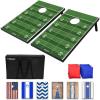 GoSports Portable Cornhole Sets, 8 Styles – Choose 4 x 2 ft or 3 x 2 ft – Boards Include 8 Bean Bags, Travel Case, and Game Rules(3 x 2 ft Football)