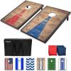 GoSports Portable Cornhole Sets, 8 Styles – Choose 4 x 2 ft or 3 x 2 ft – Boards Include 8 Bean Bags, Travel Case, and Game Rules(3 x 2 ft Rustic)