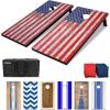 GoSports Portable Cornhole Sets, 8 Styles – Choose 4 x 2 ft or 3 x 2 ft – Boards Include 8 Bean Bags, Travel Case, and Game Rules(4 x 2 ft American Flag)