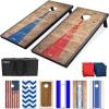 GoSports Portable Cornhole Sets, 8 Styles – Choose 4 x 2 ft or 3 x 2 ft – Boards Include 8 Bean Bags, Travel Case, and Game Rules(4 x 2 ft Rustic)