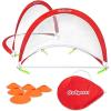 GoSports Portable Pop-Up Soccer Goals for Backyard – Kids & Adults – Set of Two Nets with Agility Training Cones and Carrying Case(Red)