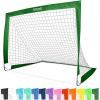 GoSports Portable Soccer Goals for Kids – 13 Color Options – Choose 4 x 3 ft or 6 x 4 ft – Team Tone Pop Up Nets for Backyard(Dark Green)