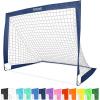 GoSports Portable Soccer Goals for Kids – 13 Color Options – Choose 4 x 3 ft or 6 x 4 ft – Team Tone Pop Up Nets for Backyard(Navy)