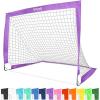 GoSports Portable Soccer Goals for Kids – 13 Color Options – Choose 4 x 3 ft or 6 x 4 ft – Team Tone Pop Up Nets for Backyard(Purple)