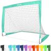 GoSports Portable Soccer Goals for Kids – 13 Color Options – Choose 4 x 3 ft or 6 x 4 ft – Team Tone Pop Up Nets for Backyard(Turquoise)