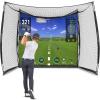 GoSports Range Cage 10 x 8 ft Golf Practice Hitting Net – Choose Between Printed Graphics Impact Screen, Blank Simulator Screen, or Classic Net(Blank Simulator Screen)