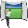 GoSports Range Cage 10 x 8 ft Golf Practice Hitting Net – Choose Between Printed Graphics Impact Screen, Blank Simulator Screen, or Classic Net(Printed Graphics)