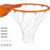 GoSports Regulation 18″ Steel Basketball Rim – Choose from Fixed or Breakaway – Use for Replacement or Garage Mount(Breakaway)