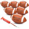 GoSports Rubber Footballs – 6 Pack of Youth Size Balls with Pump & Carrying Bag(Regulation)