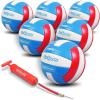 GoSports Soft Touch Recreational Volleyballs – Single or 6 Pack – Regulation Size for Indoor or Outdoor Play – Includes Ball Pump(6 Pack)