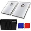 GoSports Tailgate Size 3 x 2 ft Cornhole Sets – Choose LED or Standard – Portable Set Includes 8 Bean Bags & Game Rules(Full LED Boards Edition)