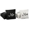 GoSports Wedding Theme Cornhole Bag Set – Includes 4 Black Mr Bags and 4 White Mrs Bags(One Size)