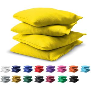 GoSports Cornhole Bean Bags Set of 4-16 Colors Available – Regulation All Weather, Mix and Match(Yellow)
