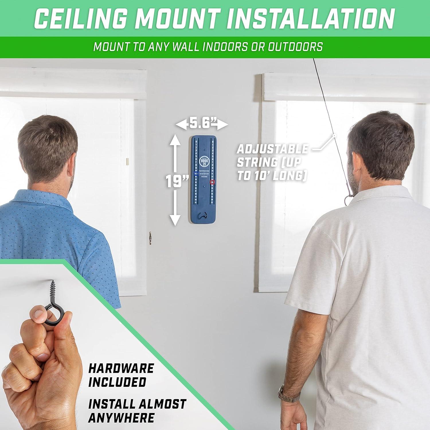 imageGoSports Hook 21 Ceiling Mount Ring Swing Game  Choose Your Color  Play Indoors or OutdoorsBlue