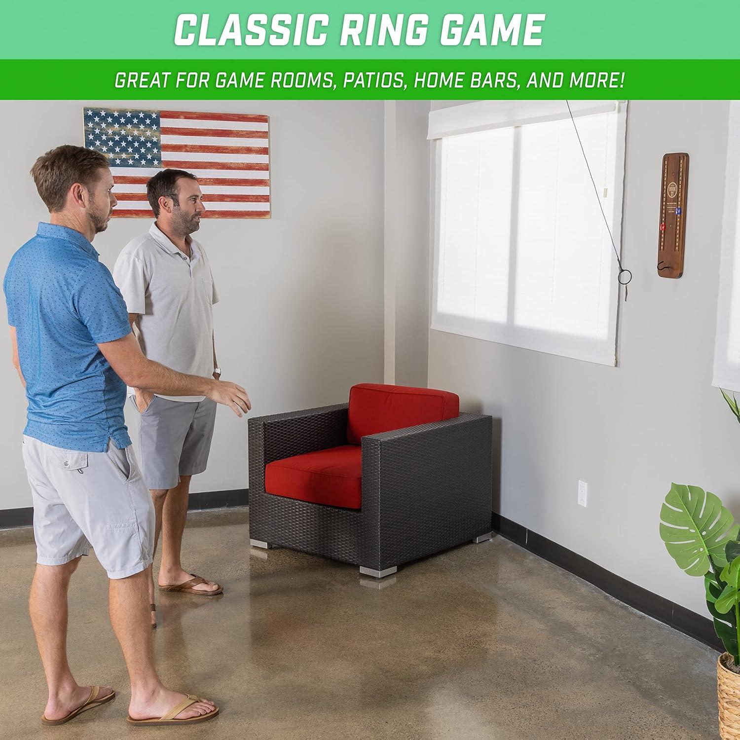 imageGoSports Hook 21 Ceiling Mount Ring Swing Game Choose Your Color Play Indoors or OutdoorsBrown