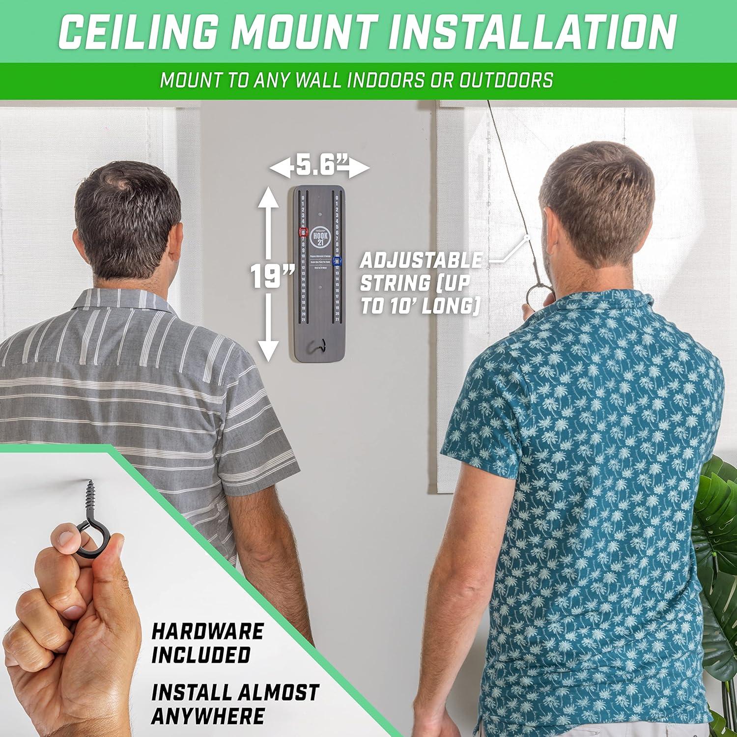 imageGoSports Hook 21 Ceiling Mount Ring Swing Game Choose Your Color Play Indoors or OutdoorsGray