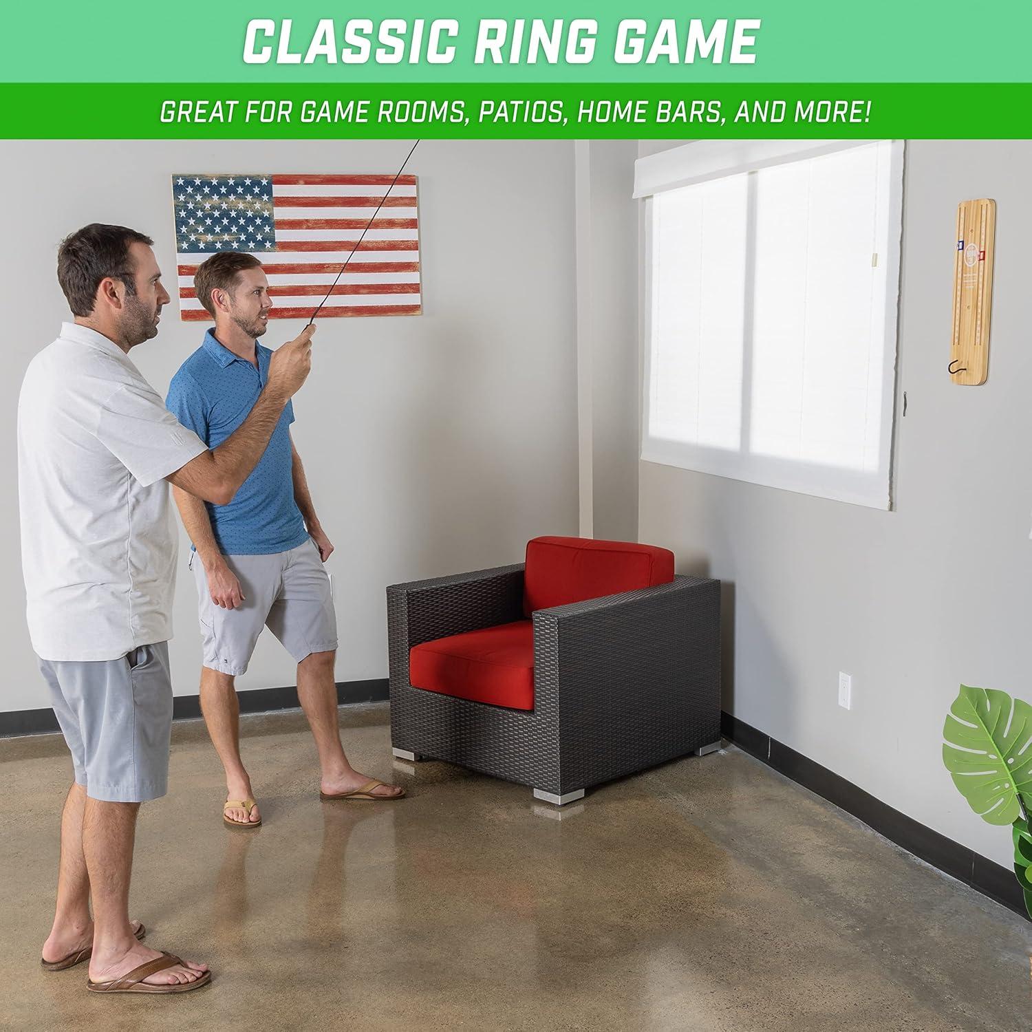 imageGoSports Hook 21 Ceiling Mount Ring Swing Game  Choose Your Color  Play Indoors or OutdoorsNatural