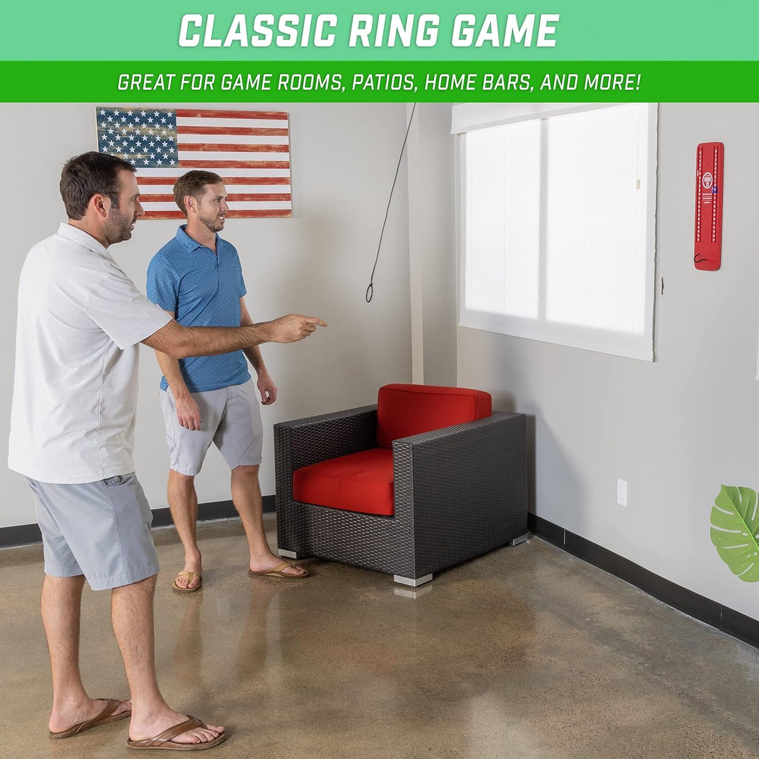 imageGoSports Hook 21 Ceiling Mount Ring Swing Game Choose Your Color Play Indoors or OutdoorsRed