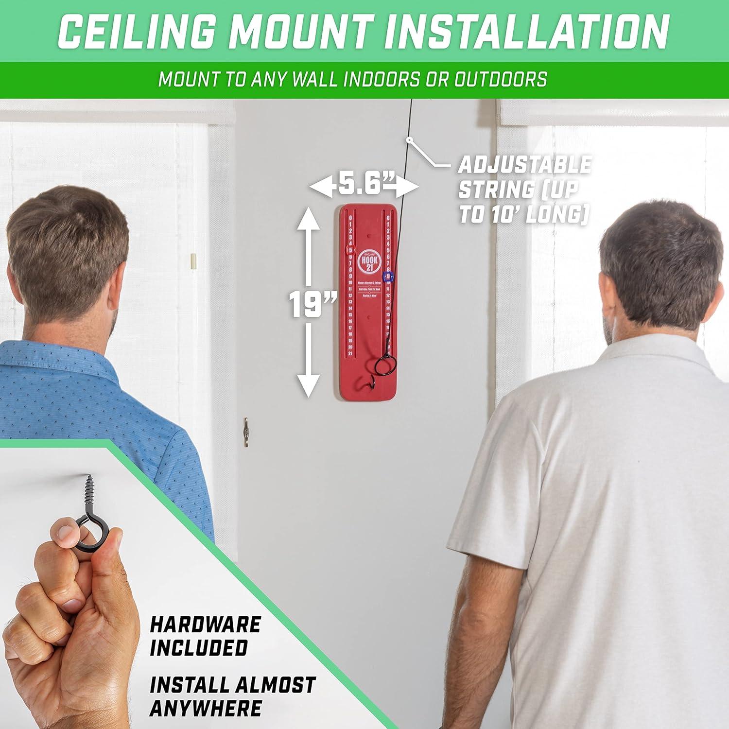 imageGoSports Hook 21 Ceiling Mount Ring Swing Game Choose Your Color Play Indoors or OutdoorsRed