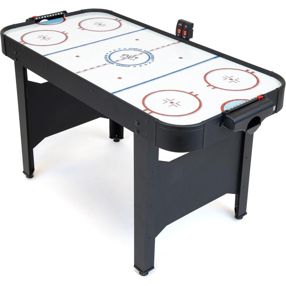 imageGoSports 48 Inch Air Hockey Arcade Table for Kids  Oak or Black  Includes 2 Pushers 3 Pucks AC Motor and LED ScoreboardBlack