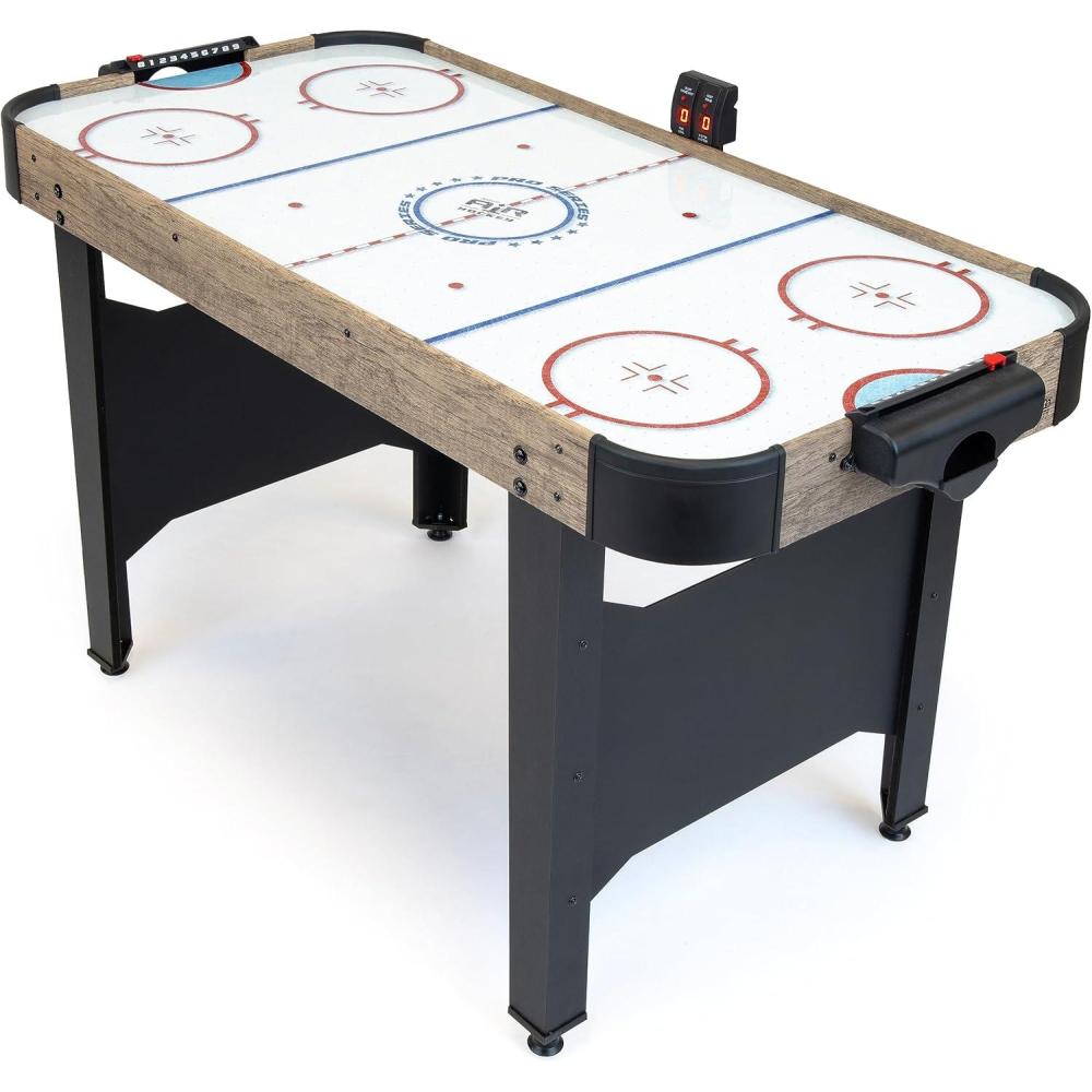 imageGoSports 48 Inch Air Hockey Arcade Table for Kids  Oak or Black  Includes 2 Pushers 3 Pucks AC Motor and LED ScoreboardOak