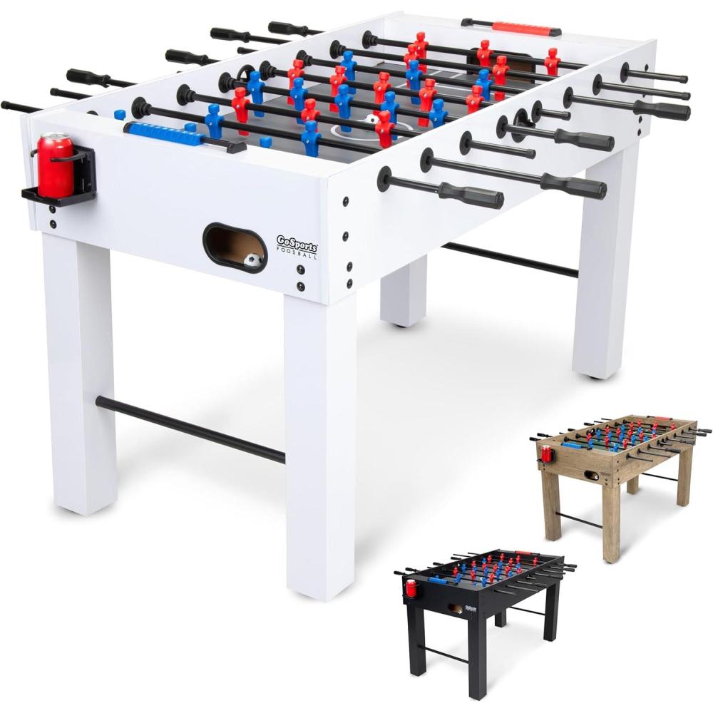 imageGoSports 54 Inch Full Size Foosball Table for Adults  Perfect for Home Office or Game Room  Choose ColorWhite Finish