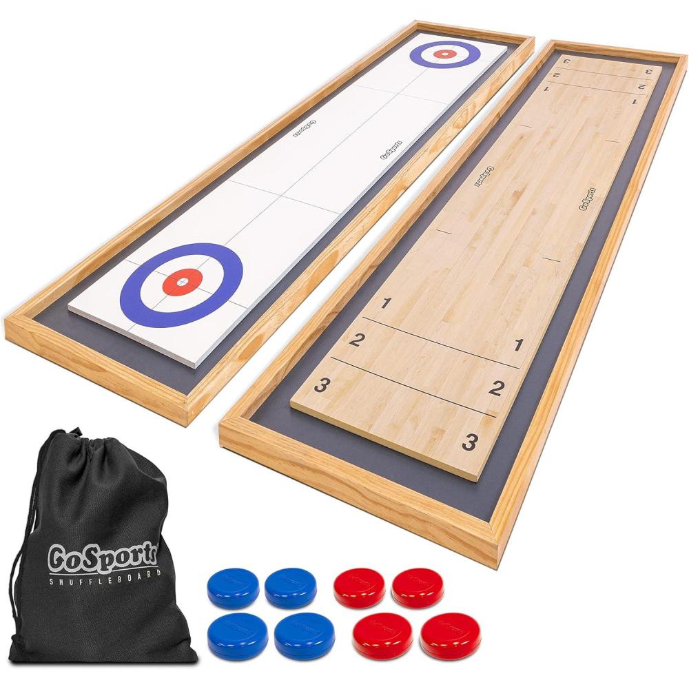 imageGoSports 6 ft Tabletop Shuffleboard and Curling 2 in 1 Game with 8 Pucks and Tote Bag