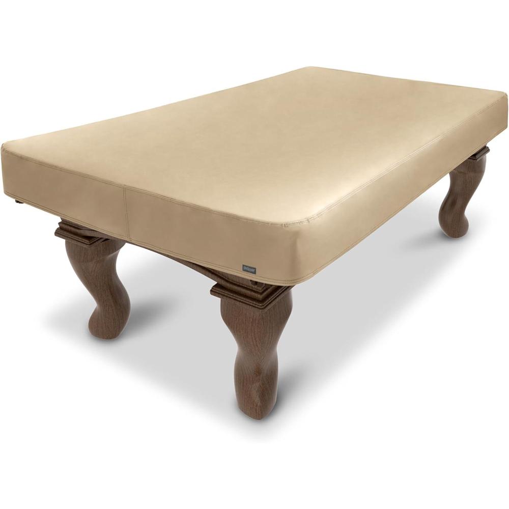 imageGoSports 8 ft Premium Leatherette Pool Table Cover  Waterproof ampamp Tearproof  Heavy Duty Indoor ampamp Outdoor Billiard Table CoverTan