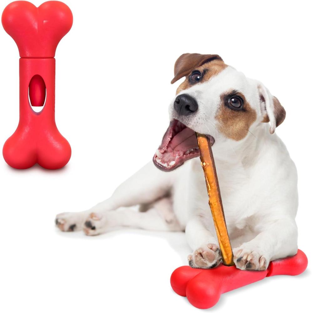 imageGoSports Chew Champ Bully Stick Holder for Dogs Securely Holds Bully Sticks to Help Prevent Choking 6 Inch SizeSmall Dogs 1030 Pounds