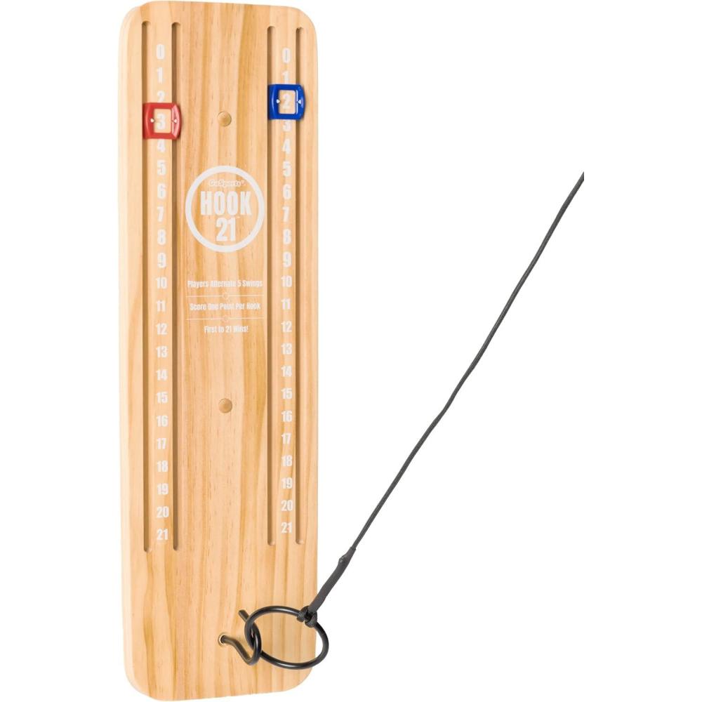 imageGoSports Hook 21 Ceiling Mount Ring Swing Game  Choose Your Color  Play Indoors or OutdoorsNatural