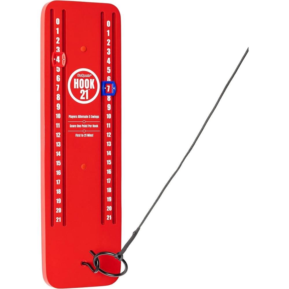 imageGoSports Hook 21 Ceiling Mount Ring Swing Game  Choose Your Color  Play Indoors or OutdoorsRed