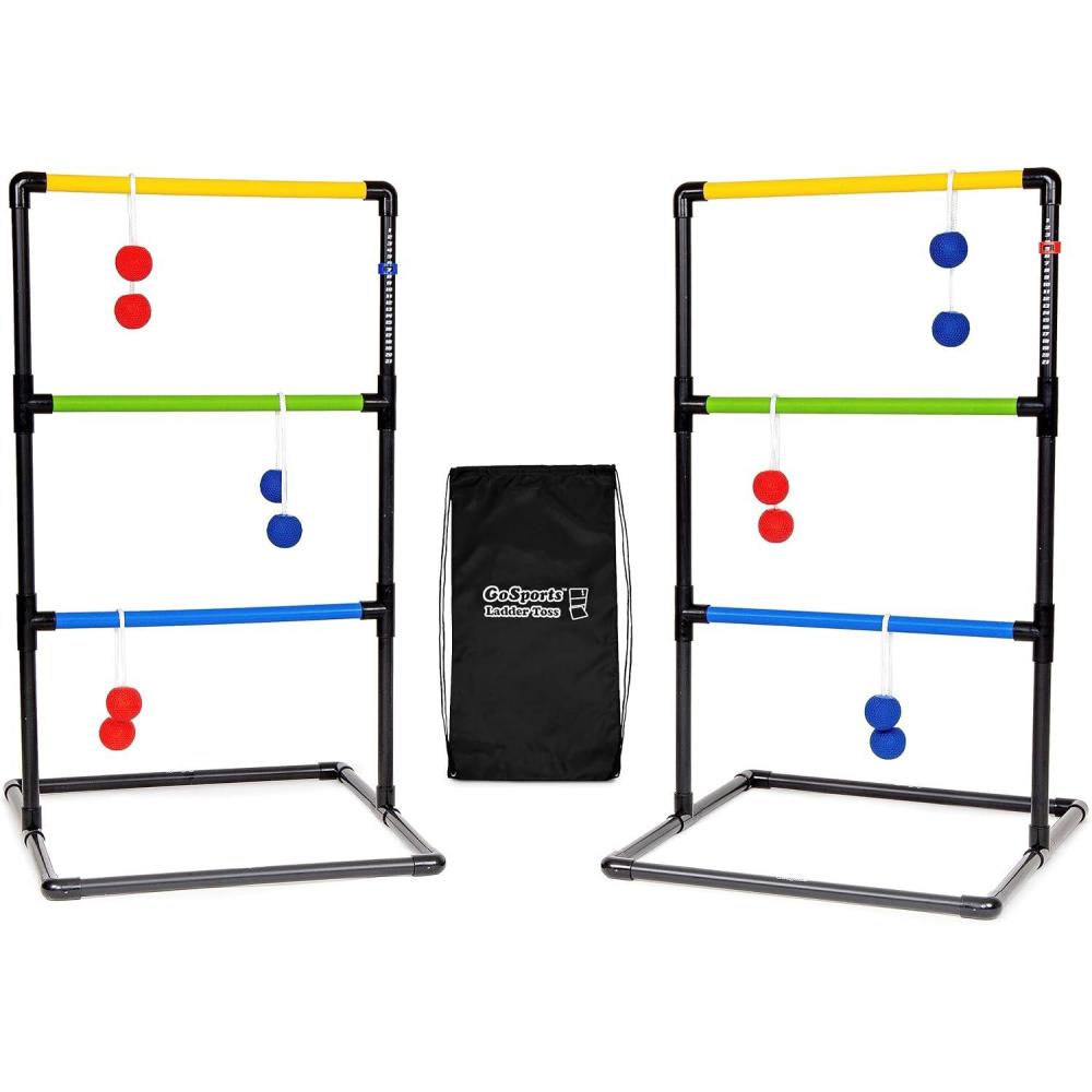 imageGoSports Ladder Toss Indoor ampamp Outdoor Game Set with 6 Soft Rubber Bolo Balls and Travel Carrying Case  Choose Pro or ClassicClassic Ladder Toss