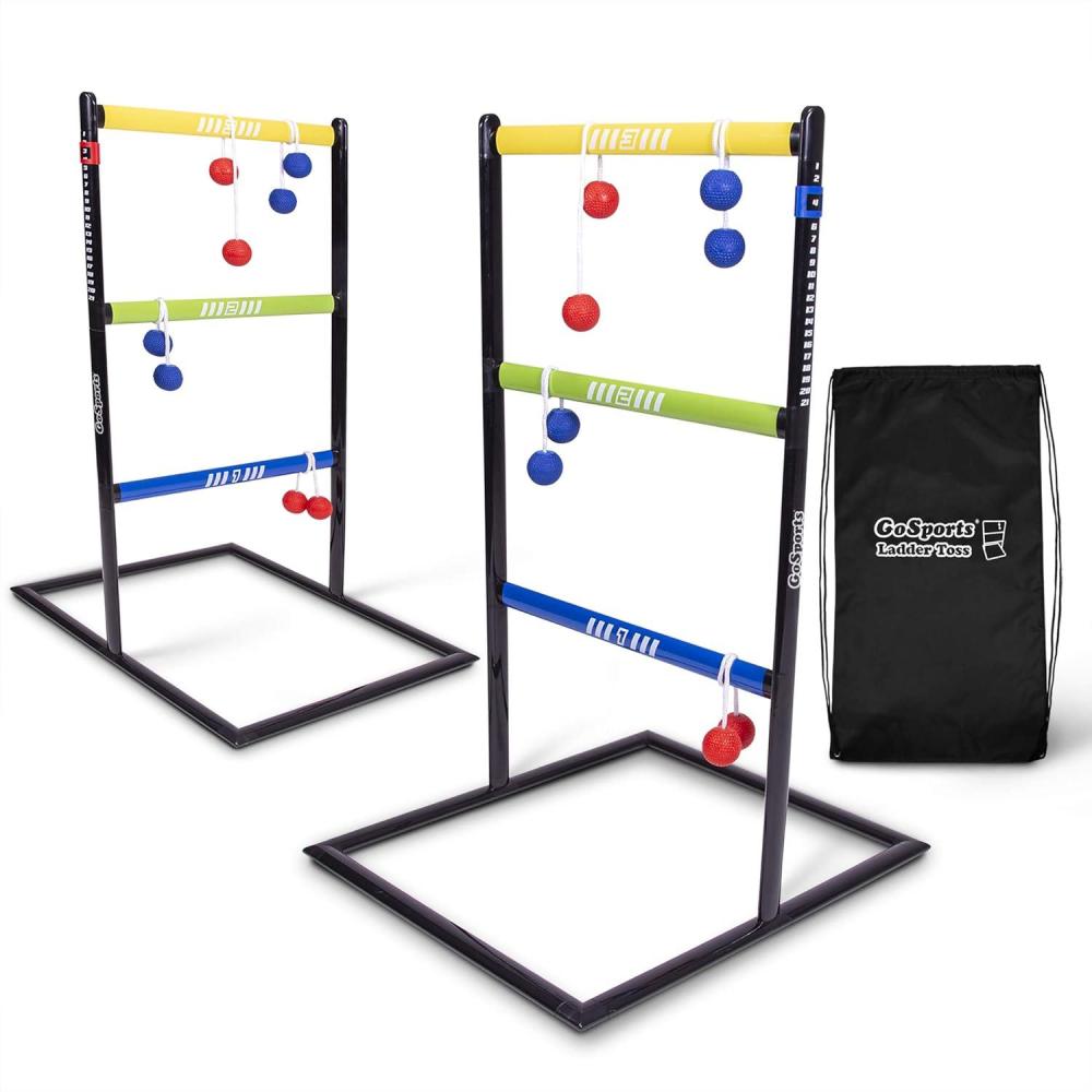 imageGoSports Ladder Toss Indoor ampamp Outdoor Game Set with 6 Soft Rubber Bolo Balls and Travel Carrying Case  Choose Pro or ClassicPro Ladder Toss