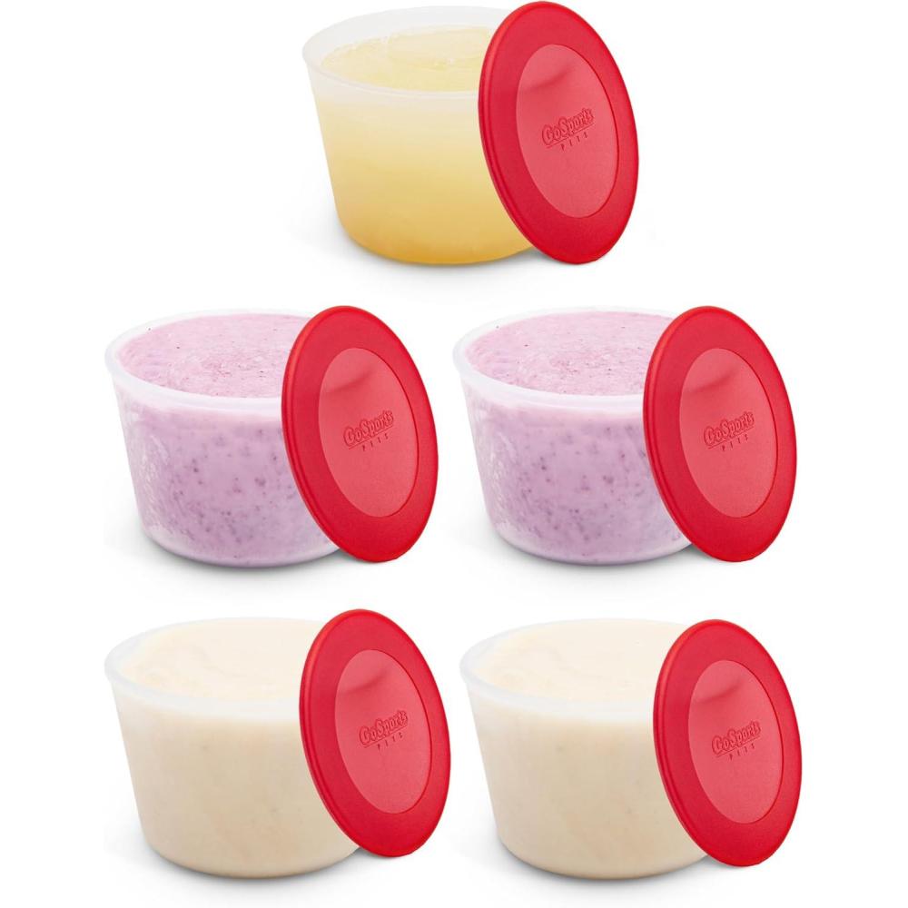 imageGoSports Pets PupsCream Parlor  Frozen Dog Treat ampamp Ice Cream Holder  NonSlip5 Cups  Lids