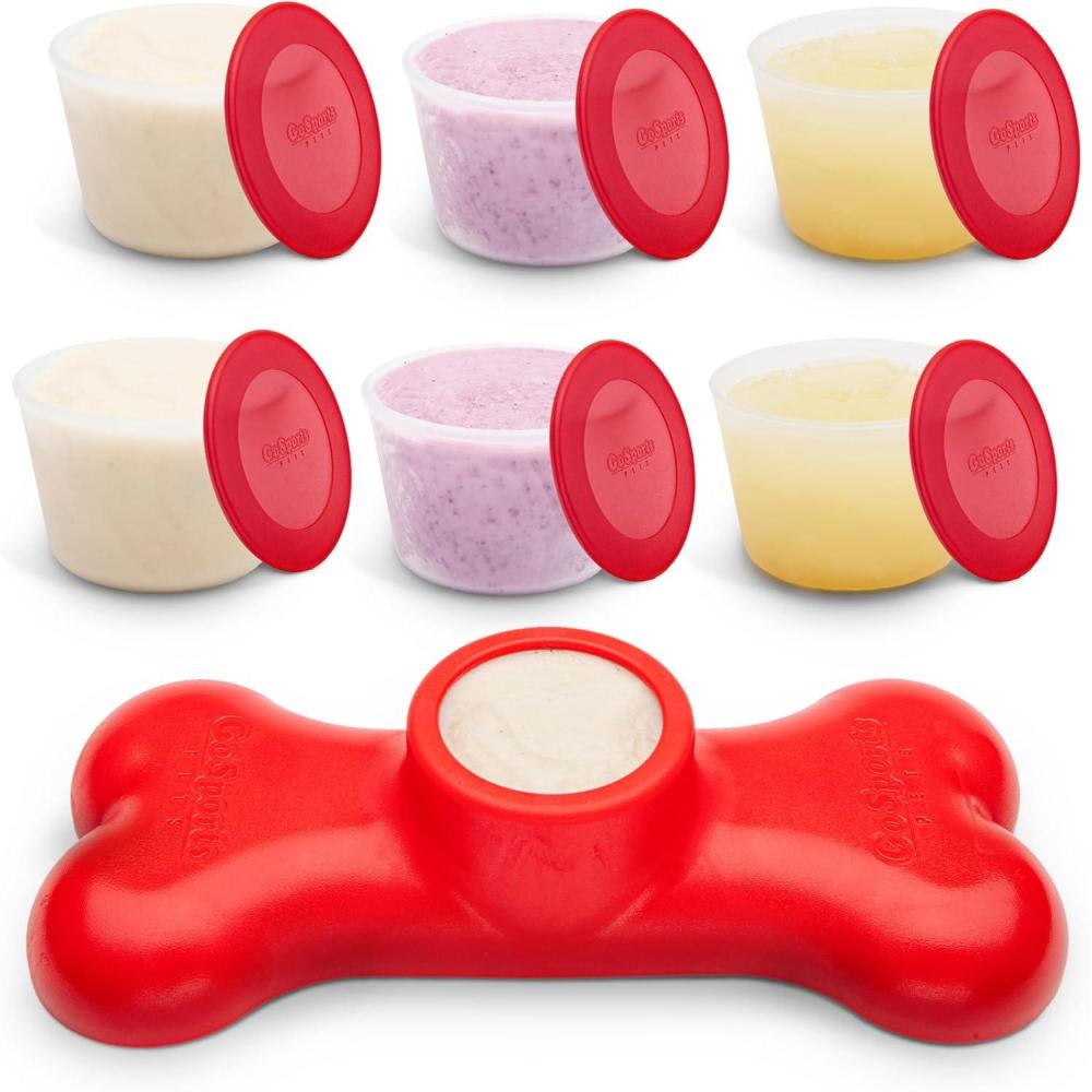 imageGoSports Pets PupsCream Parlor  Frozen Dog Treat ampamp Ice Cream Holder  NonSlipRed