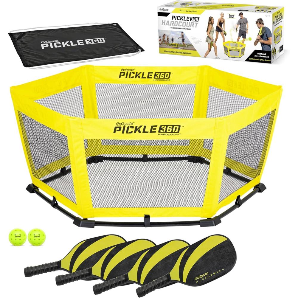 imageGoSports Pickle 360 Paddle Ball Game Set  Choose Original or Hardcourt  Pickleball Without a CourtYellow
