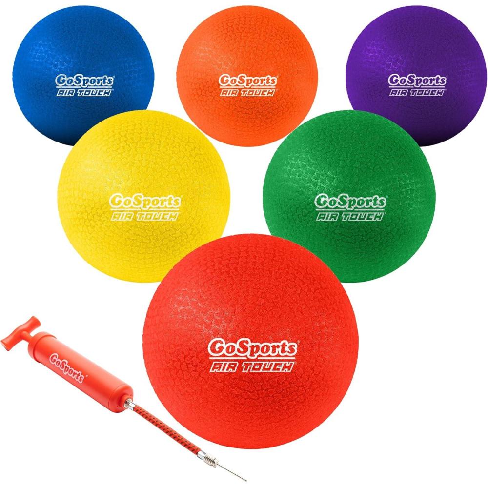 imageGoSports Playground Balls for Kids  Choose 85 or 10 Sizes  Heavy Duty Set of 6 with Carry Bag and Ball Pump85 Air Touch
